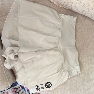 Lululemon White Athletic Run Shorts
